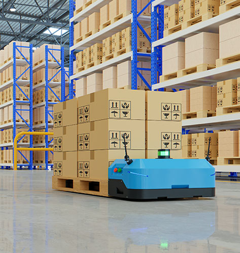 Widescope International logistics professionals managing service and aftermarket supply operations inside a parts distribution warehouse
